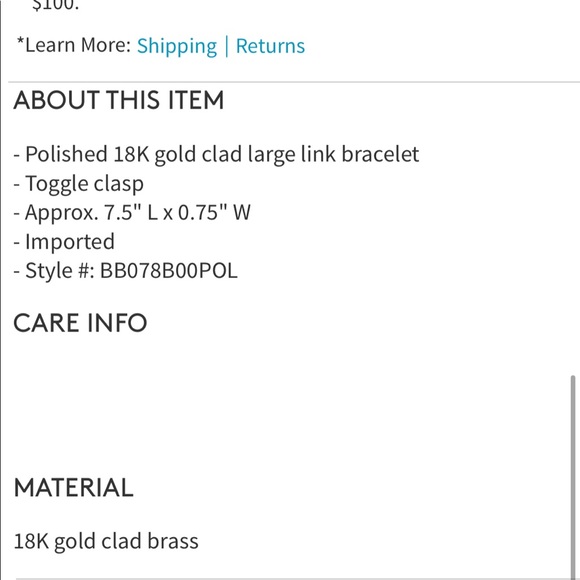 NEW • Rivka Friedman • 18K Gold Clad Link Bracelet - Picture 3 of 4